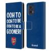 Head Case Designs Officially Licensed Arsenal FC Oooh to Be Gunners Leather Wallet Case Compatible with Motorola Moto G73 5G view 1