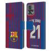 Head Case Designs Officially Licensed FC Barcelona Frenkie de Jong 2021/22 Players Home Kit Group 1 Leather Book Wallet Case Cover Compatible with Motorola Moto Edge 30 Fusion view 1