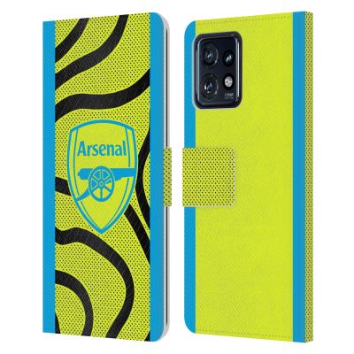 Head Case Designs Officially Licensed Arsenal FC Away 2023/24 Crest Kit Leather Wallet Case Compatible with Moto Edge 40 Pro/Plus 2023