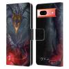 Head Case Designs Officially Licensed Piya Wannachaiwong Enchanted Black Dragons Leather Wallet Case Compatible with Google Pixel 7a view 1