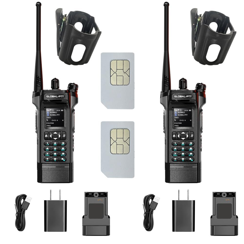 Wurui TXQ 6500 LTE 4G+UHF Analog Global-ptt walkie Talkie Phone Call Long Range Distance Adult Professional Police Two Way Radio Company Work (2pcs5288withSIMGPS)