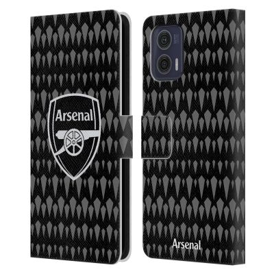 Head Case Designs Officially Licensed Arsenal FC Home Goalkeeper 2023/24 Crest Kit Leather Wallet Case Compatible with Motorola Moto G73 5G