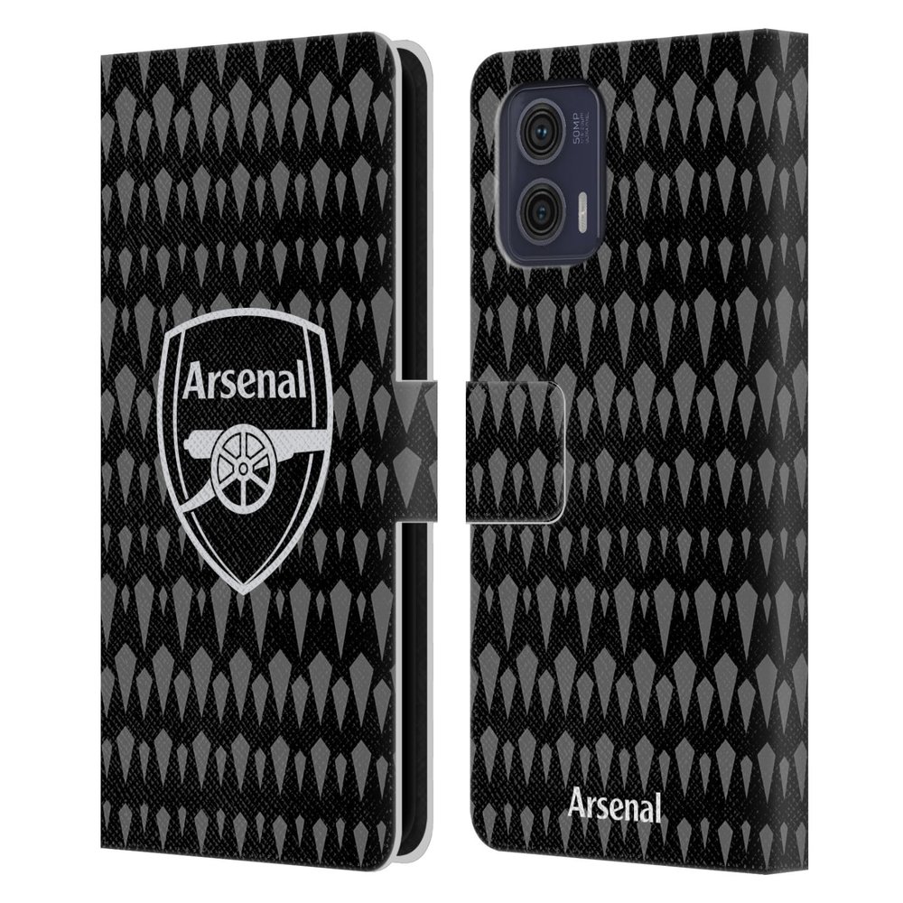 Head Case Designs Officially Licensed Arsenal FC Home Goalkeeper 2023/24 Crest Kit Leather Wallet Case Compatible with Motorola Moto G73 5G