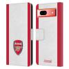 Head Case Designs Officially Licensed Arsenal FC Stripes 2 Crest 2 Leather Wallet Case Compatible with Google Pixel 7a view 1