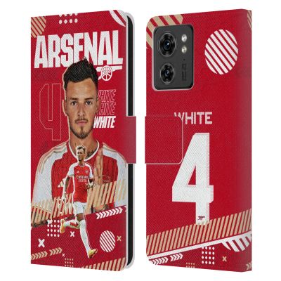 Head Case Designs Officially Licensed Arsenal FC Ben White 2023/24 First Team Leather Wallet Case Compatible with Motorola Moto Edge 40/Edge (2023)