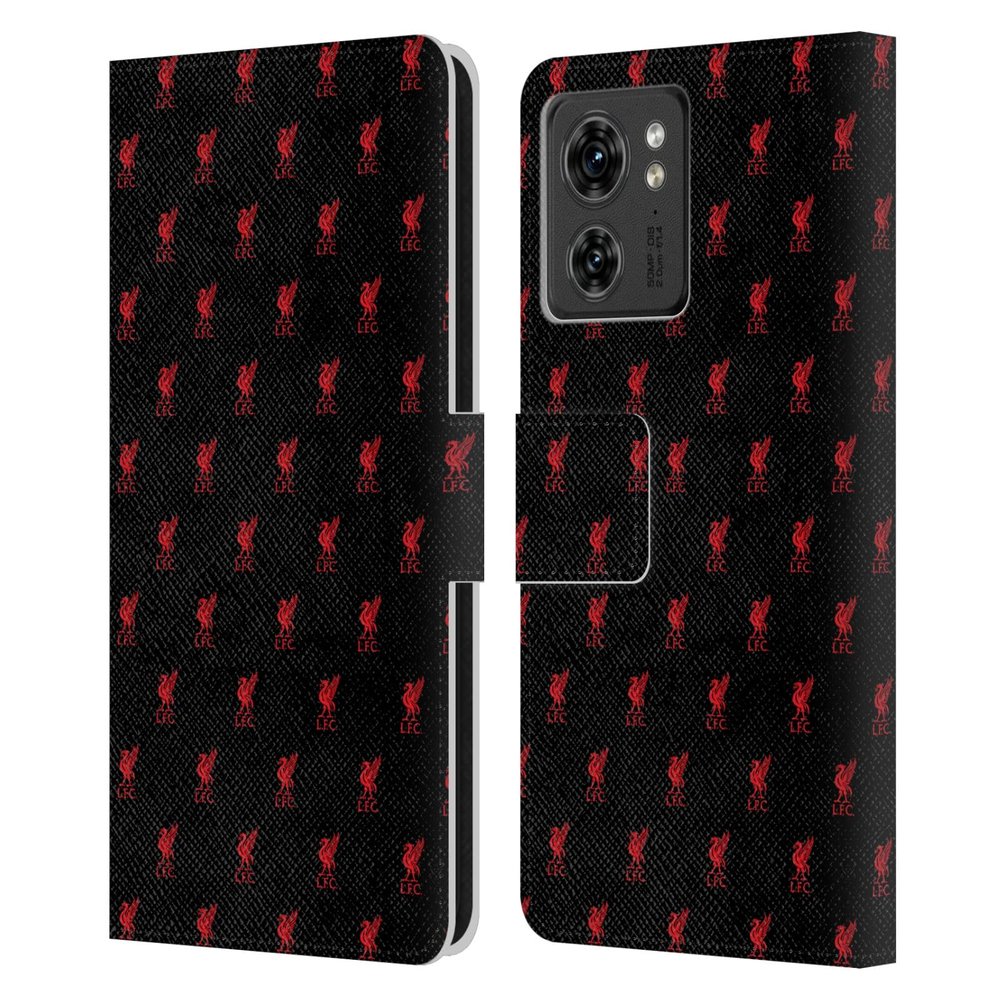 Head Case Designs Officially Licensed Liverpool Football Club Red Crest & Liver Bird Patterns Leather Book Wallet Case Cover Compatible with Motorola Moto Edge 40