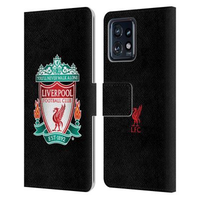 Head Case Designs Officially Licensed Liverpool Football Club Black 1 Crest 1 Leather Book Wallet Case Cover Compatible with Motorola Moto Edge 40 Pro