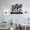 Personalized Tattoo Artist Wall Art Business Custom Metal Sign with LED Light 8x8 inches Black Power Coated Home Tattoo Shop Decor Birthday Christmas Gift (style 39) view 4