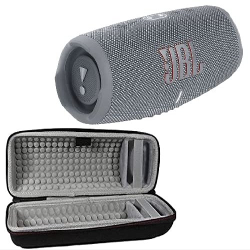 JBL Charge 5 - Portable Bluetooth Speaker with Hardshell Travel Case CCI Bundle - Gray (Renewed)