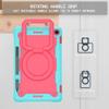 zukof Case for Amazon Fire Max 11 inch Tablet (13th Generation, 2023 Release) Hybrid Shockproof 360 Rotating Multi-Functional Ring Stand Case with Shoulder Straps (Teal/Pink) view 2