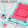 zukof Case for Amazon Fire Max 11 inch Tablet (13th Generation, 2023 Release) Hybrid Shockproof 360 Rotating Multi-Functional Ring Stand Case with Shoulder Straps (Teal/Pink) view 3