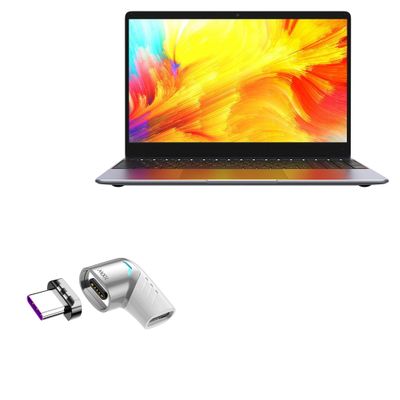 BoxWave Adapter Compatible with Chuwi GemiBook XPro - MagnetoSnap PD Angle Adapter, Magnetic Charging Connector Device Saver - Metallic Silver