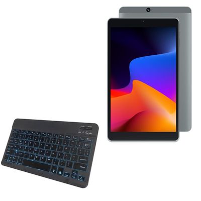 BoxWave Keyboard Compatible with Vastking Kingpad SA8 (14.1 in) - SlimKeys Bluetooth Keyboard - with Backlight, Portable Slim LED 7 Colors - Jet Black