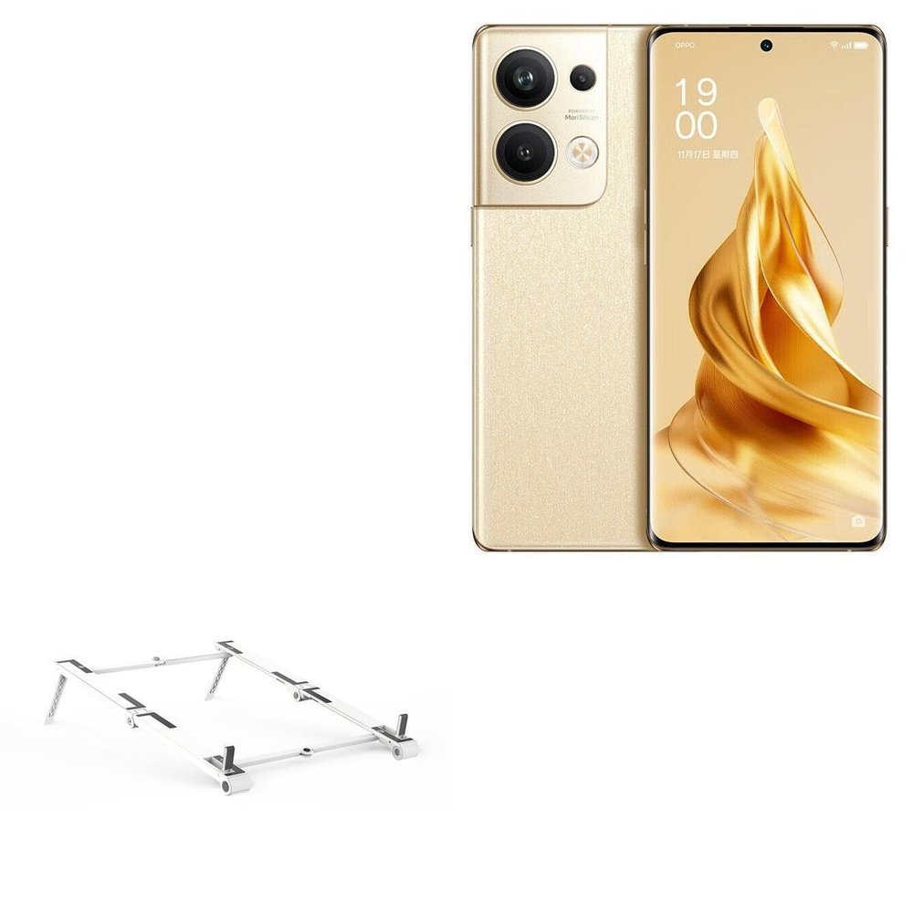 BoxWave Stand and Mount Compatible with Oppo Reno9 - Pocket Aluminum Stand 3-in-1, Portable Multi Angle Viewing Riser - Metallic Silver