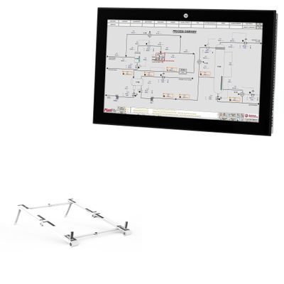 BoxWave Stand and Mount Compatible with Allen Bradley VersaView 6300M (15.6 in) [16:9 Aspect Ratio] - Pocket Aluminum Stand 3-in-1, Portable Multi Angle Viewing Riser - Metallic Silver