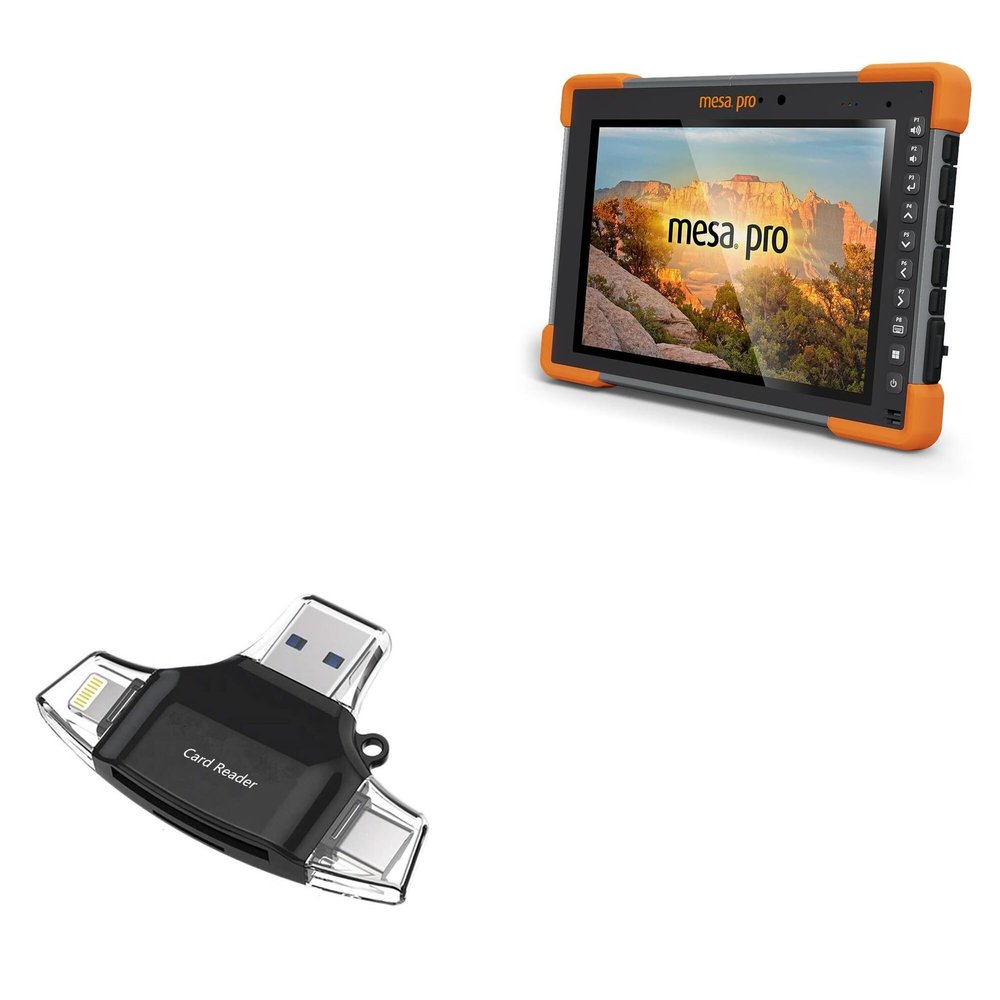 BoxWave Smart Gadget Compatible with Juniper Systems Mesa Pro - AllReader SD Card Reader, microSD Card Reader SD Compact USB - Jet Black
