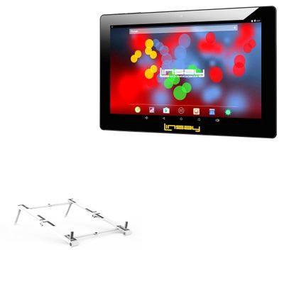 BoxWave Stand and Mount Compatible with Linsay F10XIPS (10.1 in) - Pocket Aluminum Stand 3-in-1, Portable Multi Angle Viewing Riser - Metallic Silver
