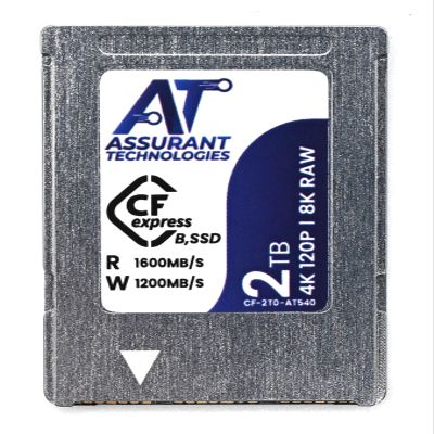 Assurant 2TB CFexpress Type B Memory Card 8K60p 4k120p RAW Video, 20p Burst Photo, Aluminum Silver [CF-2T0-AT540]