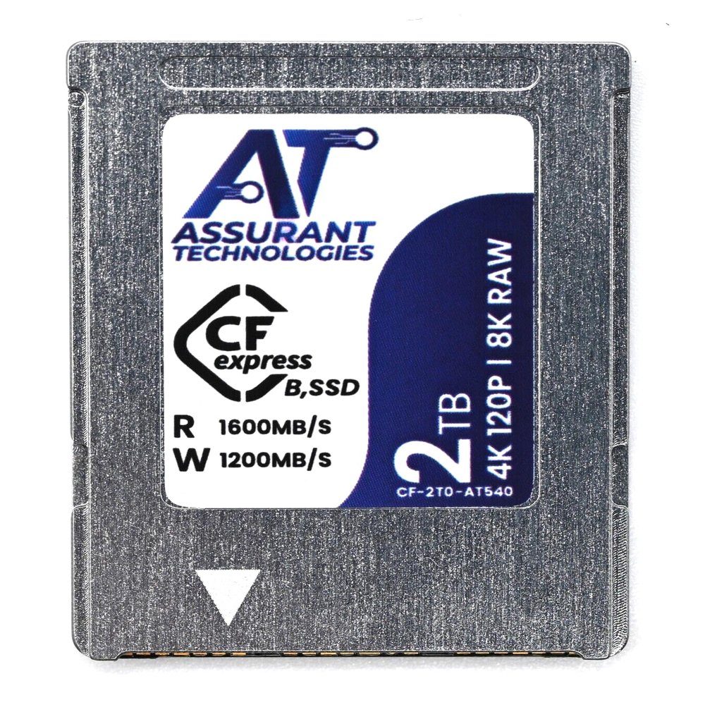 Assurant 2TB CFexpress Type B Memory Card 8K60p 4k120p RAW Video, 20p Burst Photo, Aluminum Silver [CF-2T0-AT540]