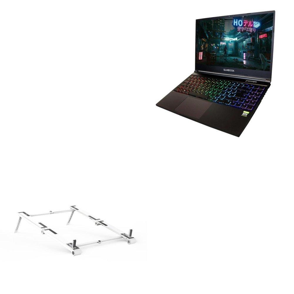 BoxWave Stand and Mount Compatible with Slimbook Titan (15.6 in) - Pocket Aluminum Stand 3-in-1, Portable Multi Angle Viewing Riser - Metallic Silver