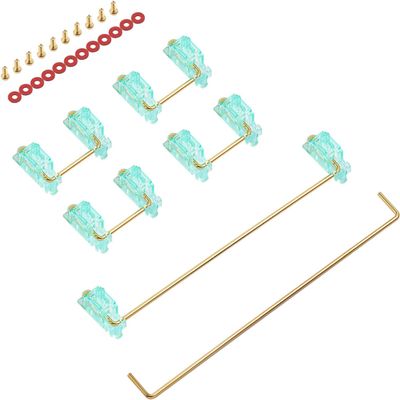 Zkeebs DUROCK V2 Screw-in Stabilizers, 7U, 6.25U, 2U Clear PCB Mount Stabilizer Pre-Clipped, Wire Popping PCB Screw Stabs for Mechanical Keyboards (80% TKL Kit) (Miami Vice Teal)