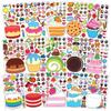 15 Sheets Make Your Own Cake Stickers for Girls Kids Boys Toddlers Create Face Sticker Set Large Print Decal Pack Custom Waterproof Vinyl Decals Birthday Gifts Decoration Supplies view 1