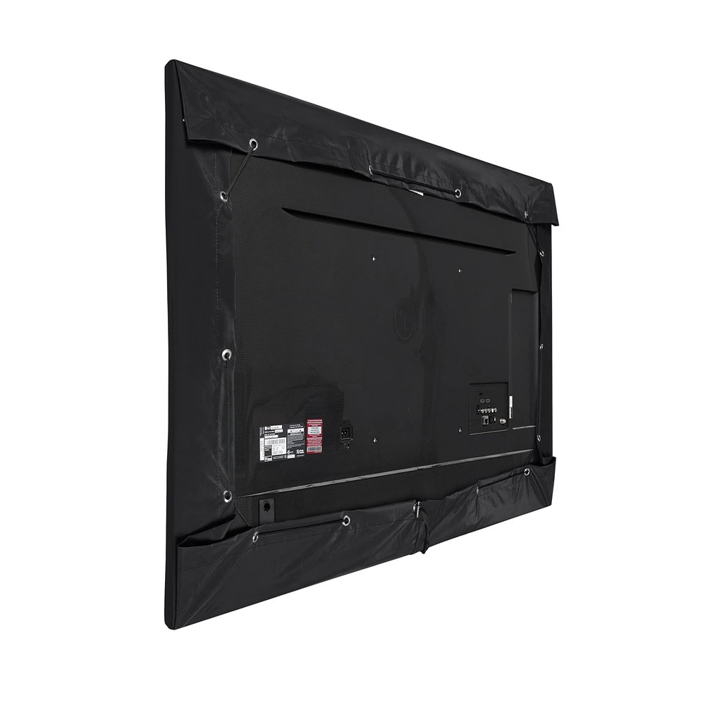 Covermates Outdoor Half TV Cover - Various Sizes, Light Weight Material, Weatherproof, Dustproof, Cinching Drawcord, Outdoor TV Covers, 65-68 Inch Screen Size, Black