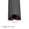 uxcell D20 3.3ft Floor Cord Cover, PVC Cord Cover Floor, Wire Cover for Extension Cords, Protect Wires & Prevent Cable Trips, Hole Width: 0.31", Black view 2