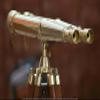MARY NAUTICAL- 62" Inches Floor Standing Admirals Solid Shinny Brass Binocular, Fully Functional Nautical Home Decor Binoculars for Adults with Wooden Tripod telescope Stand view 3