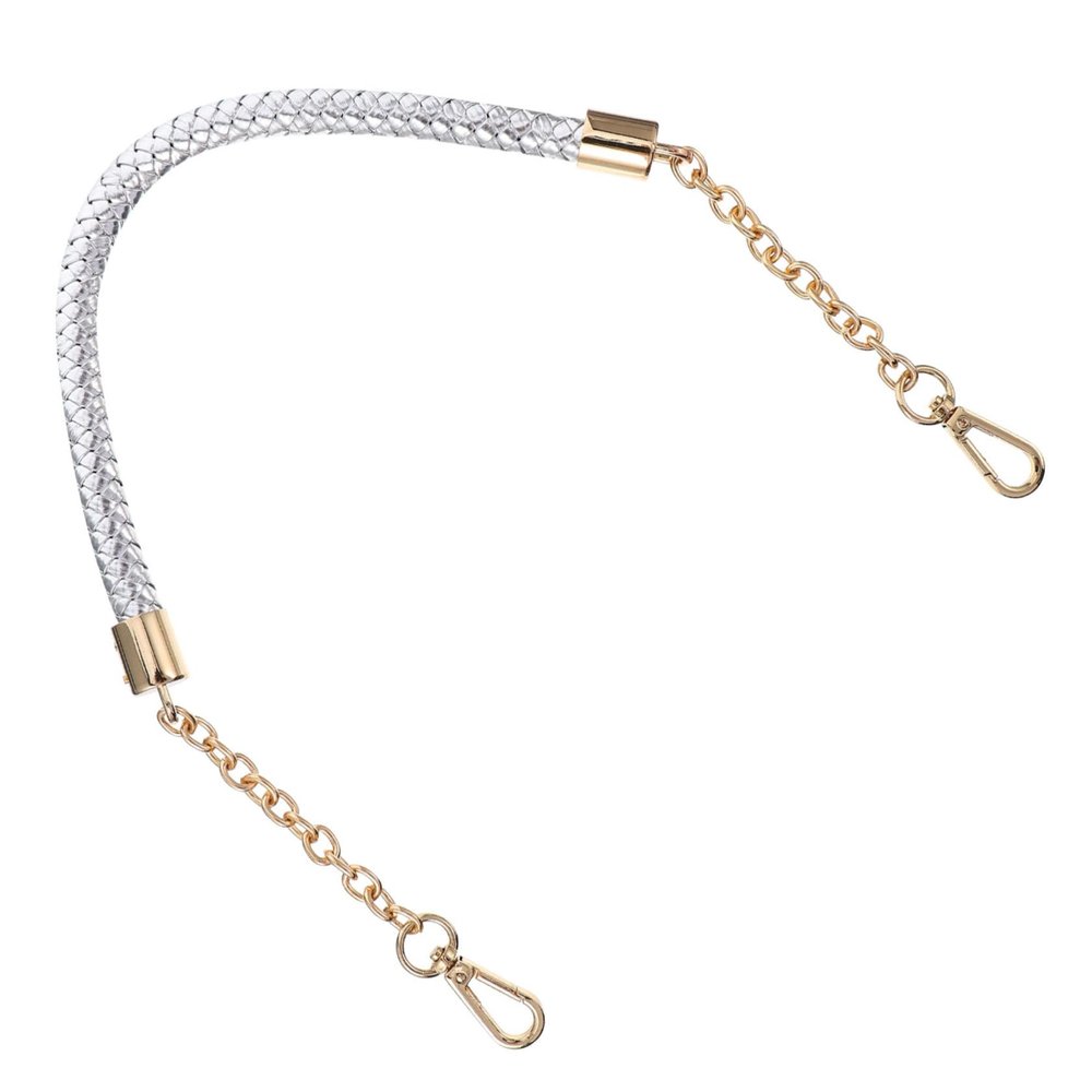 Mikikit Delicate Leather Strap Chain for Handbags Tote Stylish Weaving Strap Lightweight and Easy to Install Material