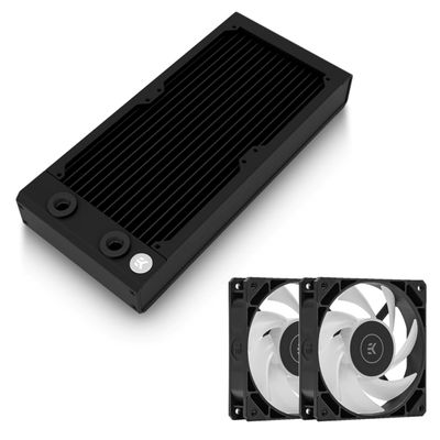 EKWB EK-Quantum Surface P240 Radiator and EK-Loop Fan FPT 120 D-RGB Fan Bundle, Black Edition