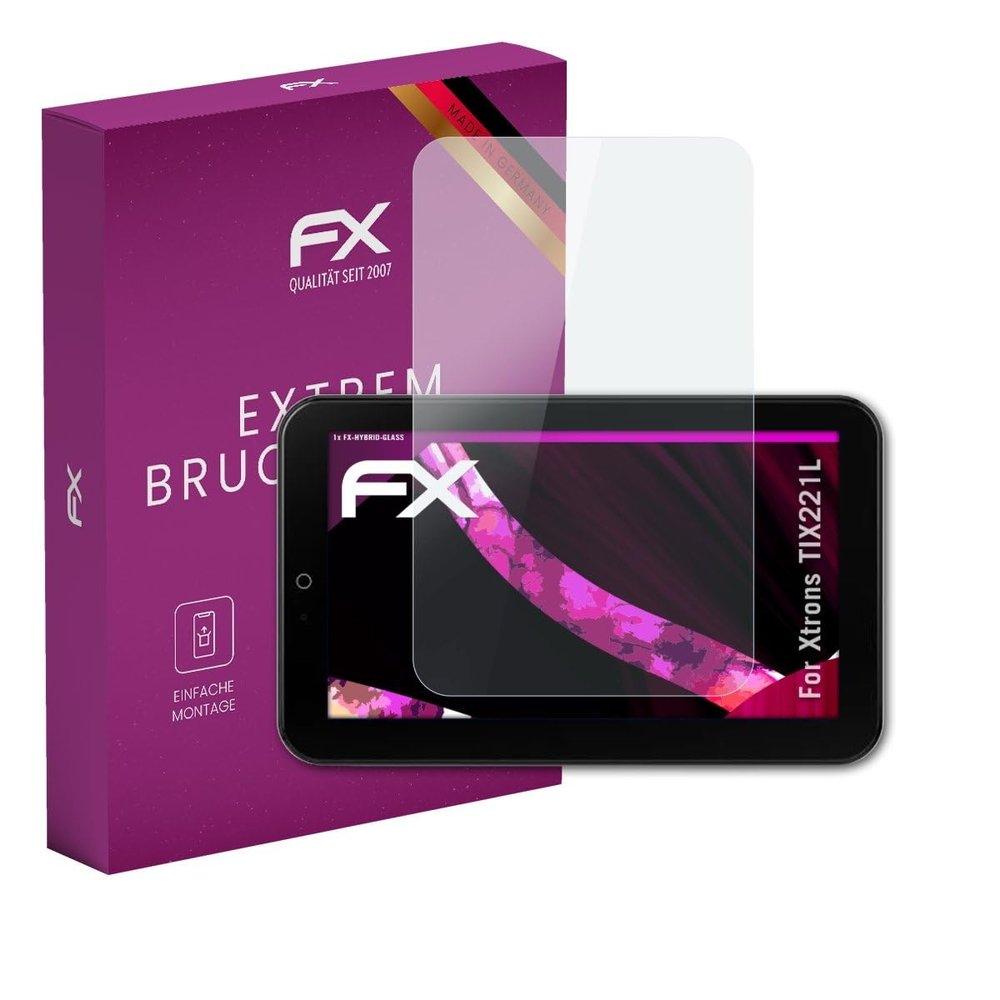 atFoliX Plastic Glass Protective Film compatible with Xtrons TIX221L, 9H Hybrid-Glass FX Screen Protector
