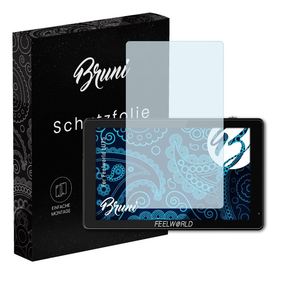 Bruni Screen Protector compatible with Feelworld LUT5 Protector Film, crystal clear Protective Film (2X)