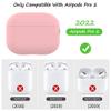 2022 Silicone Case Compatible with Airpods Pro 2 Ultrathin 1.5mm Thick Protective Cover Front LED Visible (Pink) view 2
