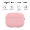 2022 Silicone Case Compatible with Airpods Pro 2 Ultrathin 1.5mm Thick Protective Cover Front LED Visible (Pink) view 3