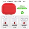 2022 Silicone Case Compatible with Airpods Pro 2 Ultrathin 1.5mm Thick Protective Cover Front LED Visible (Red) view 2