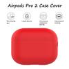 2022 Silicone Case Compatible with Airpods Pro 2 Ultrathin 1.5mm Thick Protective Cover Front LED Visible (Red) view 3