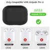 2022 Silicone Case Compatible with Airpods Pro 2 Ultrathin 1.5mm Thick Protective Cover Front LED Visible (Black) view 2