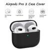 2022 Silicone Case Compatible with Airpods Pro 2 Ultrathin 1.5mm Thick Protective Cover Front LED Visible (Black) view 4