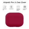2022 Silicone Case Compatible with Airpods Pro 2 Ultrathin 1.5mm Thick Protective Cover Front LED Visible (Wine Red) view 3