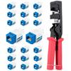 Everest 45Term - 45 Angled Speed Termination Keystone Tool Set - with 20-Pack of RJ45 Cat6A Keystone Jacks in White (Slim Profile Design) - Time Saver Network Punch Down Tool Cat6A view 1
