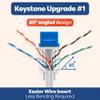 Everest 45Term - 45 Angled Speed Termination Keystone Tool Set - with 20-Pack of RJ45 Cat6A Keystone Jacks in White (Slim Profile Design) - Time Saver Network Punch Down Tool Cat6A view 4
