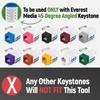 Everest easyJACK - 45 Angled Speed Termination Keystone Tool Set - with 20-Pack of RJ45 Cat6A Keystone Jacks in White (Slim Profile Design) - Time Saver Network Punch Down Tool Cat6A view 3