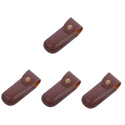 Uonlytech 4pcs Leather Knife Holder for Cutters Protective Sleeve for Chef Cutters Compact Convenient
