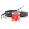 Nakamichi Excel Series 24k Gold Plated Banana Plugs with Speaker Cable Wire 99.9% Oxygen-Free Copper (OFC) Heavy Duty Braided for Amplifier Hi-Fi Home Theatre - Black (12 AWG / 3 feet / 0.9m) view 1