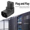 4Pcs C14 to C13 Power Adapter, IEC 320 Male C14 to Up Direction Right Angled 90 Degree IEC Female C13 Power Extension Adapter view 2