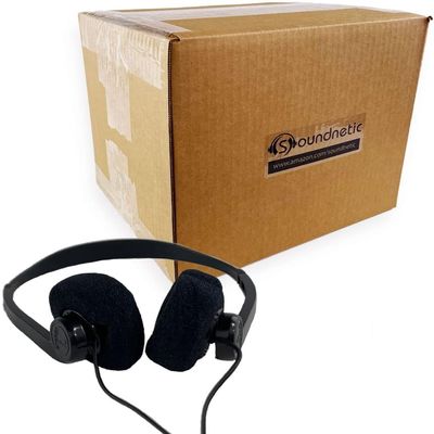 Soundnetic SN-06 Bulk Headphones 50 Pack Disposable Stereo Limited Use Headphones Affordable for Schools, Testing, Libraries
