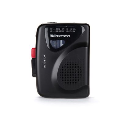 Emerson EPC-1000 Portable Cassette Player & Recorder with AM/FM Radio, Built-in Speaker, 3.5mm Headphone Jack, and Auto-Stop Cassette Playback  Ideal for Recording, Playback, and Radio Listening
