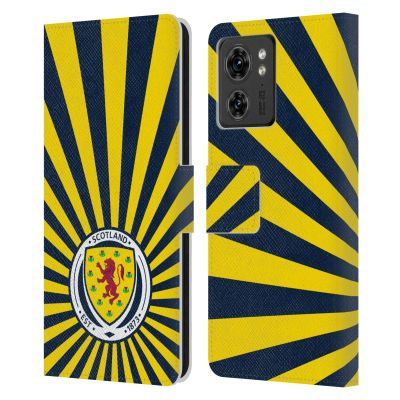 Head Case Designs Officially Licensed Scotland National Football Team Sun Rays Logo 2 Leather Book Wallet Case Cover Compatible with Motorola Moto Edge 40