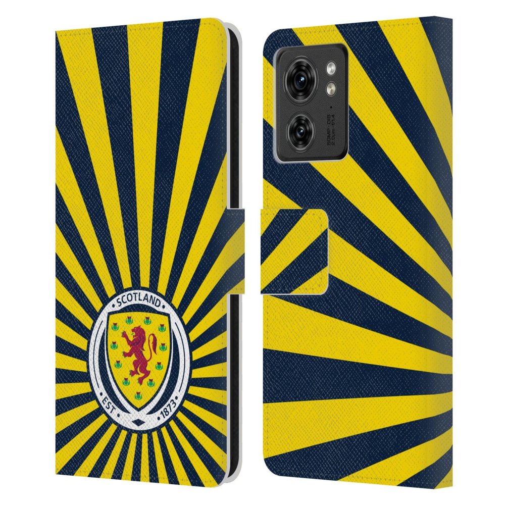Head Case Designs Officially Licensed Scotland National Football Team Sun Rays Logo 2 Leather Book Wallet Case Cover Compatible with Motorola Moto Edge 40